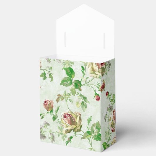 ヴィンテージかわいらし花柄ピンクローズ フェイバーボックス (オープン)