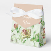 ヴィンテージかわいらし花柄ピンクローズ フェイバーボックス (正面サイド)