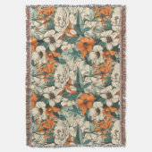 ヴィンテージかわいらし花 スローブランケット (正面縦)