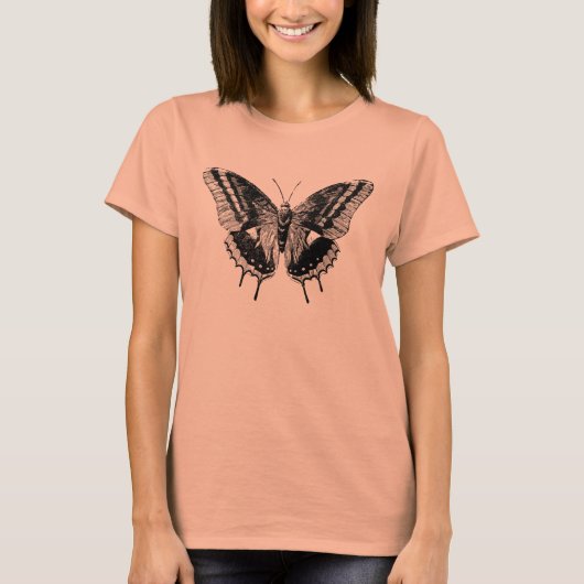 ヴィンテージかわいらし蝶シャツ Tシャツ (正面)