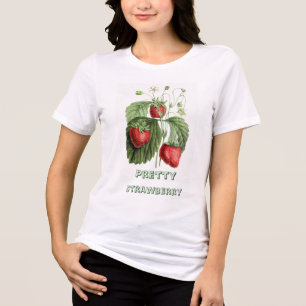 ヴィンテージかわいらし赤いちごパーソナライズされた トライブレンドTシャツ