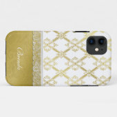 ヴィンテージかわいらし金ゴールドとホワイトラティスiPhone 5ケース Case-Mate iPhoneケース (裏面(横))