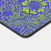 ヴィンテージかわいらし青石灰緑色花柄 デスクマット (コーナー)