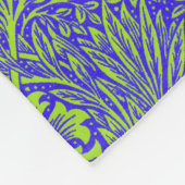 ヴィンテージかわいらし青石灰緑色花柄 フリースブランケット (角)