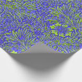 ヴィンテージかわいらし青石灰緑色花柄 ラッピングペーパー (角)