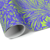 ヴィンテージかわいらし青石灰緑色花柄 ラッピングペーパー (ロールコーナー)