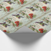 ヴィンテージかわいらし鳥イースターギフトラップ ラッピングペーパー (角)
