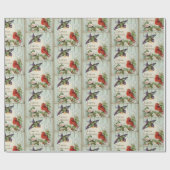 ヴィンテージかわいらし鳥イースターギフトラップ ラッピングペーパー (フラット)