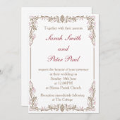 ヴィンテージかクラシックな結婚式招待状 招待状 (正面/裏面)