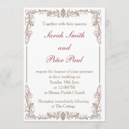 ヴィンテージかクラシックな結婚式招待状 招待状