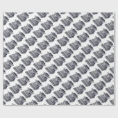 ヴィンテージかビクトリアンなタイプライターの版木、銅版、版画 ラッピングペーパー (フラット)