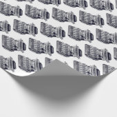 ヴィンテージかビクトリアンなタイプライターの版木、銅版、版画 ラッピングペーパー (角)