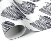 ヴィンテージかビクトリアンなタイプライターの版木、銅版、版画 ラッピングペーパー (ロールコーナー)