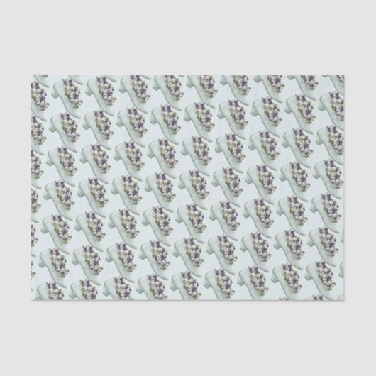 ヴィンテージかビクトリアンな花の靴 薄葉紙 (正面)