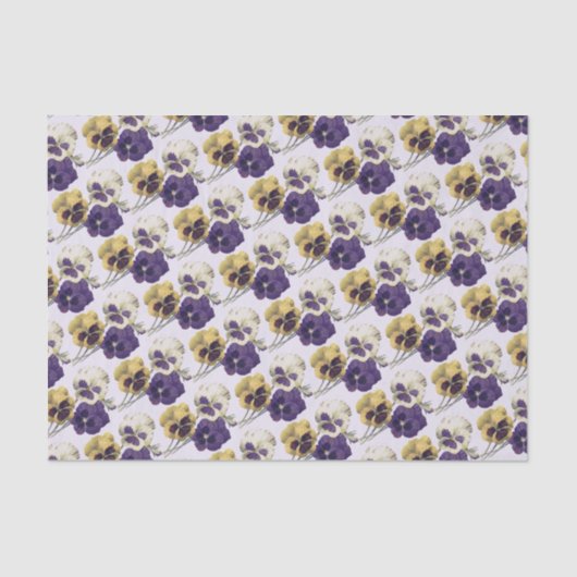 ヴィンテージかビクトリアンなPansyFlowers 薄葉紙 (正面)