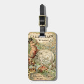 ヴィンテージかビクトリア時代の人のフランス人のラベル ラゲッジタグ (正面縦)