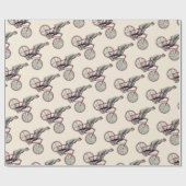 ヴィンテージかレトロのサイクリスト ラッピングペーパー (フラット)