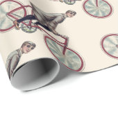 ヴィンテージかレトロのサイクリスト ラッピングペーパー (ロールコーナー)