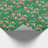 ヴィンテージかレトロのサンタクロースのギフト用包装紙 ラッピングペーパー (角)