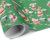 ヴィンテージかレトロのサンタクロースのギフト用包装紙 ラッピングペーパー (ロールコーナー)