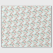 ヴィンテージかレトロのピンクの子ネコ ラッピングペーパー (フラット)