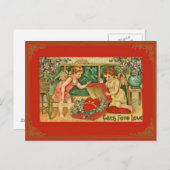 ヴィンテージか旧式なバレンタインの郵便はがき シーズンポストカード (正面/裏面)