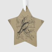 ヴィンテージがんコンステレーションマップHevelius 1690 オーナメント (正面)