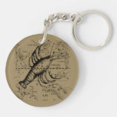 ヴィンテージがんコンステレーションマップHevelius 1690 キーホルダー (裏面)