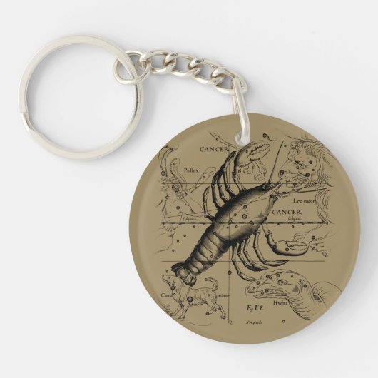 ヴィンテージがんコンステレーションマップHevelius 1690 キーホルダー (正面)