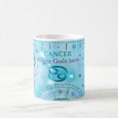 ヴィンテージがん〔占星術の〕十二宮図徴候パーソナライズされた青 コーヒーマグカップ (中央)