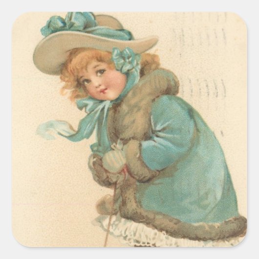 ヴィンテージがクリスマスのお祝いを スクエアシール (正面)