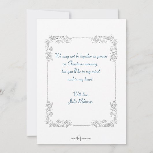 ヴィンテージがサンタに雪の中で手紙を送る シーズンカード (裏面)