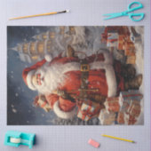 ヴィンテージがサンタクロースをプレゼントで迎える 薄葉紙 (クラフト)