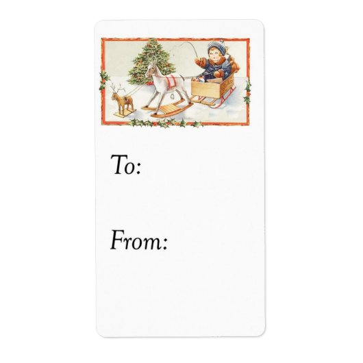 ヴィンテージがサンタ・ギフトのフリラベル ラベル (正面)