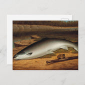 ヴィンテージがサーモンを川の土手で釣る ポストカード (正面/裏面)