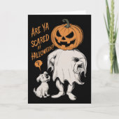 ヴィンテージがハロウィーンを怖がるおもしろい シーズンカード (正面)