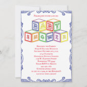 ヴィンテージがベビーシカラフルャワーを遮断 招待状 (正面)