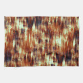 ヴィンテージがベージュの上で茶色または珊瑚の汚れ キッチンタオル (横)