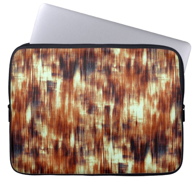 ヴィンテージがベージュの上で茶色または珊瑚の汚れ ラップトップスリーブ (正面)