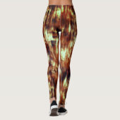 ヴィンテージがベージュの上で茶色または珊瑚の汚れ レギンス (裏面)