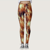 ヴィンテージがベージュの上で茶色または珊瑚の汚れ レギンス (正面)