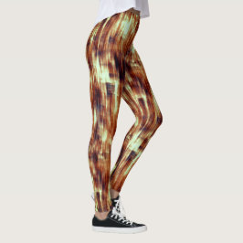 ヴィンテージがベージュの上で茶色または珊瑚の汚れ レギンス