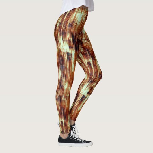 ヴィンテージがベージュの上で茶色または珊瑚の汚れ レギンス (右)