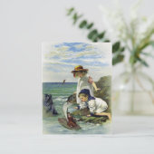 ヴィンテージが人形を海に ポストカード (スタンド正面)