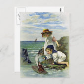 ヴィンテージが人形を海に ポストカード (正面/裏面)