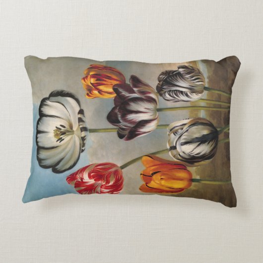 ヴィンテージが変化するチューリップが咲く景色 アクセントクッション (裏面)