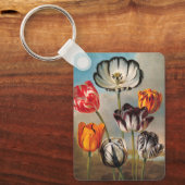 ヴィンテージが変化するチューリップが咲く景色 キーホルダー (正面)