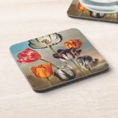 ヴィンテージが変化するチューリップが咲く景色 コースター (左側)