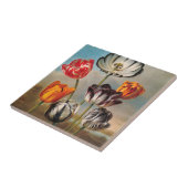 ヴィンテージが変化するチューリップが咲く景色 タイル (側面)