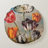 ヴィンテージが変化するチューリップが咲く景色 ラウンドクッション (裏面)